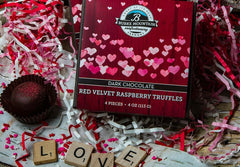Dark Chocolate Covered Red Velvet Raspberry Truffles