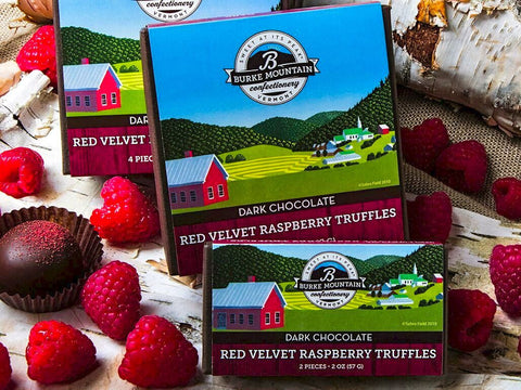 Dark Chocolate Covered Red Velvet Raspberry Truffles