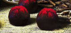 Dark Chocolate Covered Red Velvet Raspberry Truffles