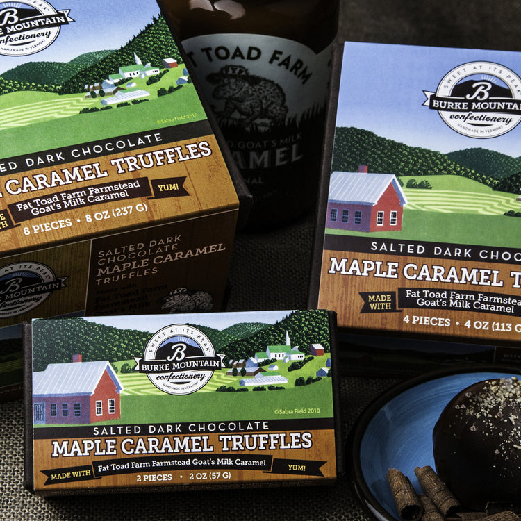 Dark Chocolate Covered Salted Maple Caramel Truffles