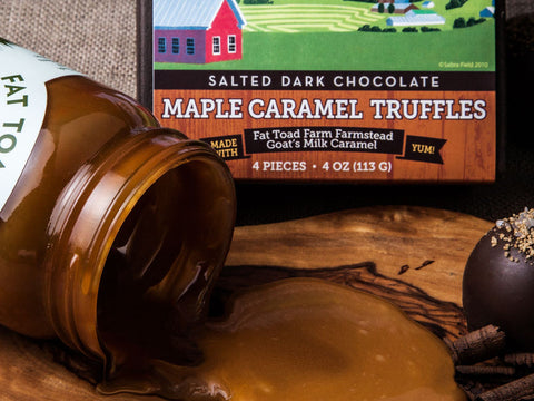 Dark Chocolate Covered Salted Maple Caramel Truffles