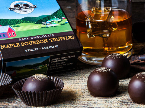 Dark Chocolate Covered Maple Bourbon Truffles
